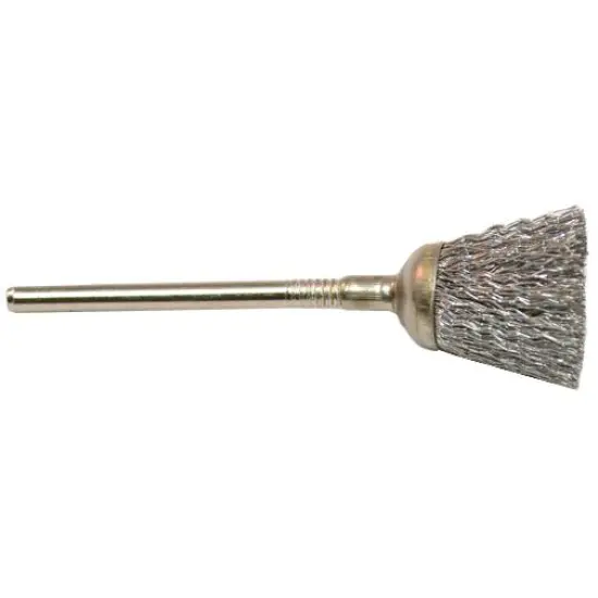 12 Crimped Steel Cup Brush, 9/16" Diameter 3/32" Shank {1}
