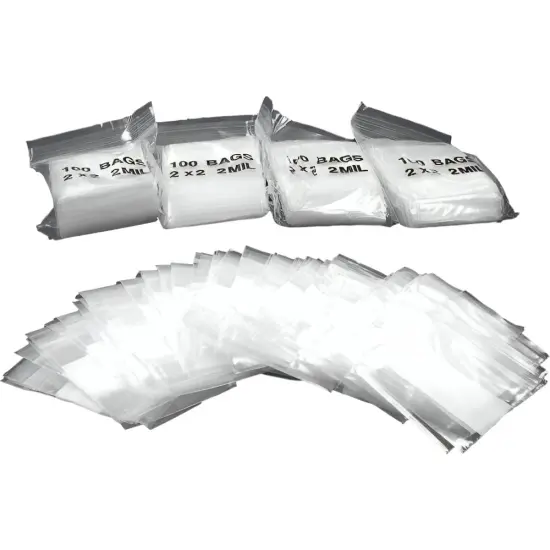 500 Zipper Block Bags Resealable Plastic Baggies 2" x 2" {1}