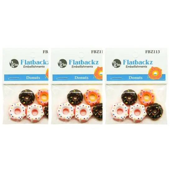 Buttons Galore Flatback Embellishments for Crafts - Donuts - 15 Pieces {4}