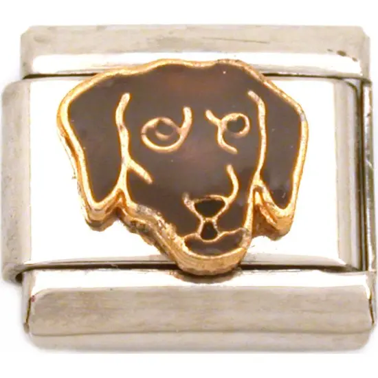 Labrador Italian Charm Enamel Dog 9mm {1}