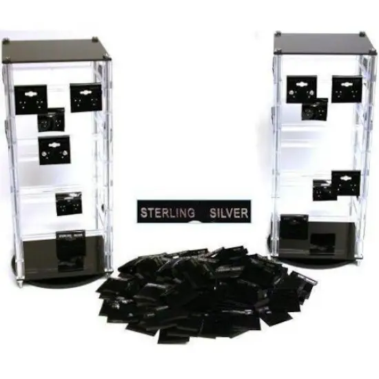 200 Hanging Earring Cards & 2 Revolving Rotating Displays {1}