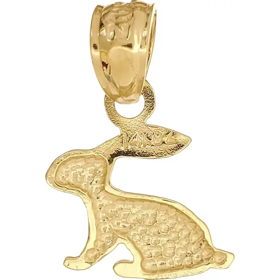 Rabbit Charm 14k Gold 12.5mm {2}