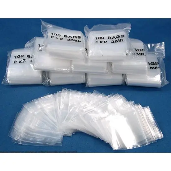 1000 Zipper Poly Bag Resealable Plastic Shipping Bags 2"x 2" {1}