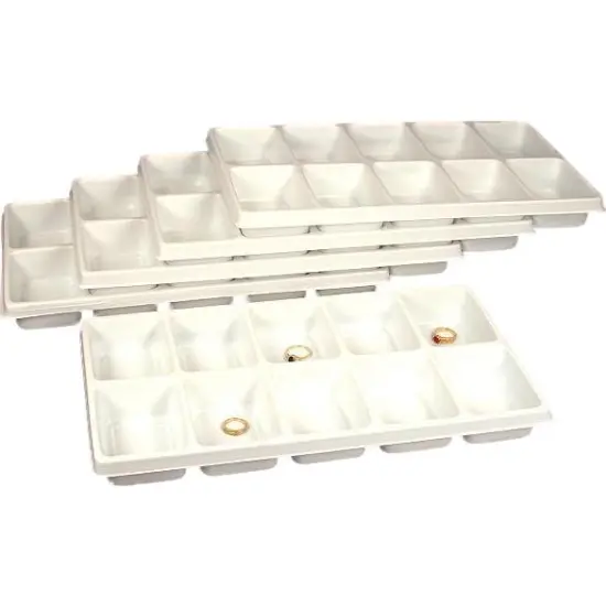 5 Tray Inserts White Charm Bead Travel Display 10 Slot {1}