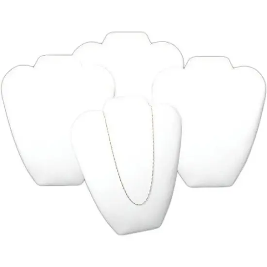 4 White Flocked Chain & Necklace Displays {1}