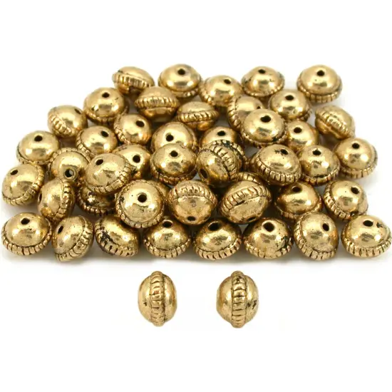 Saucer Bali Beads Antique Gold Plated 8.5mm Approx 50 {1}