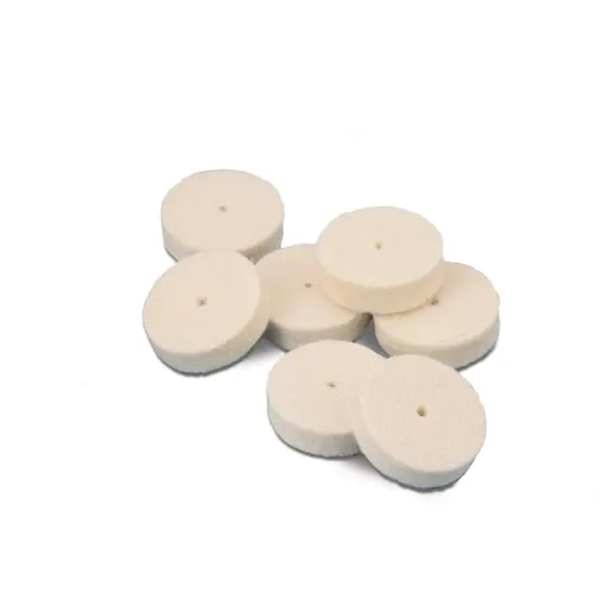 24 Miniature Square Edge Felt Wheels 1" x 1/8" Soft, Item No. 17.376 {1}