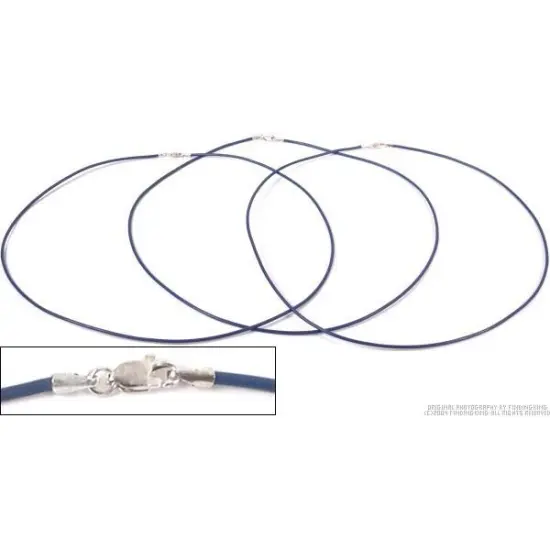 Leather Cord Necklaces Purple 16" 3Pcs {2}