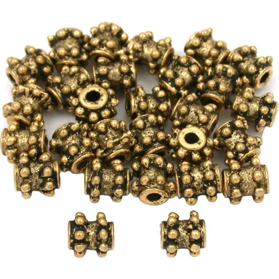 15g Dot Bali Tube Beads Antq Gold Plated 6mm Approx 25 {1}