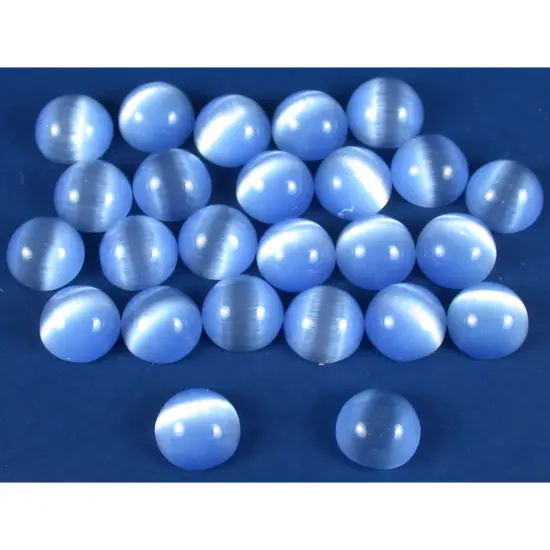 Cats Eye Blue Round Cabochon 7mm 25Pcs {1}