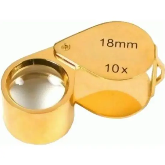 10X 18mm ROUND LOUPE Gold Plated {1}