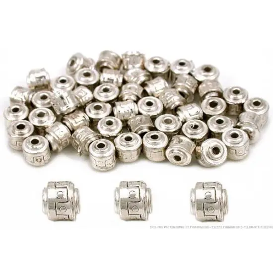 Barrel Bali Beads Silver Plated Jewelry 5mm Approx 50 {1}