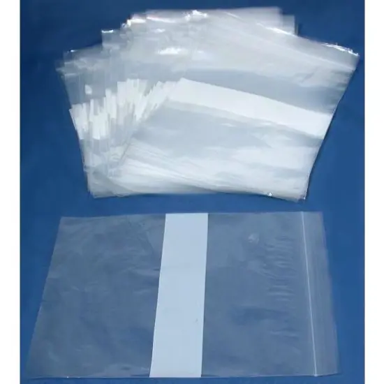 3000 Clear Zipper Resealable Poly Bags White Band 3 Szs {2}