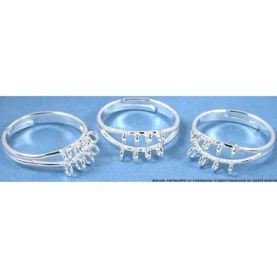 3 Silver Charm Ring Jewelry Beading Findings Rings Part {1}