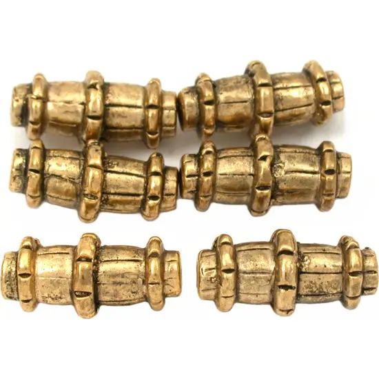 15g Bali Tube Beads Antique Gold Plt Bead 17mm Approx 6 {1}