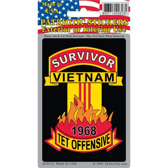 US Military Armed Forces Sticker Decal - Vietnam War - Tet Offensive Survivor 1968 {1}