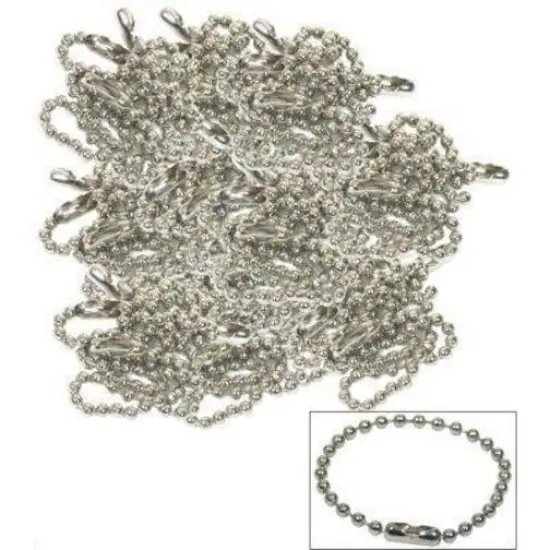 100 4" Ball Keychain Parts Key Ring Tag Chain Finding {1}