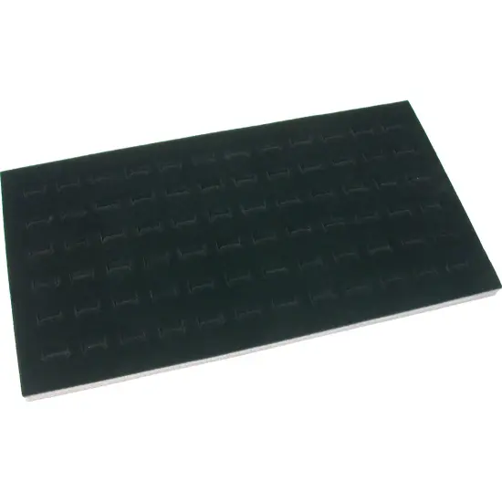 Glass Lid Case Black & Ring Tray Insert Black Velvet 2Pcs {4}