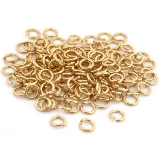 100 Jump Rings 14K Gold Filled Open Jewelry Clasp 4mm {1}