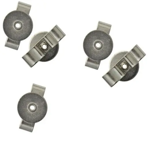 Nickel Plated Round Bolo Backs 1/2", Pack of 5 {1}