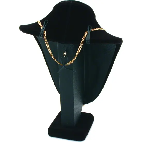 6 Black Velvet Necklace Pendant Busts Jewelry Displays Chain Showcases {3}