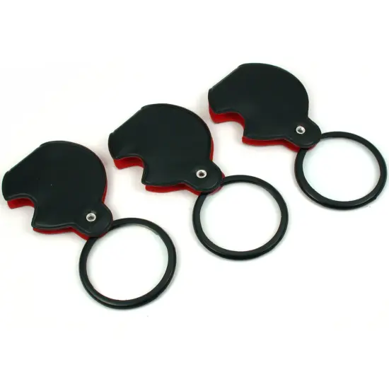 2 Folding Magnifier 3X Pocket Magnifying Glass w/ Case {1}