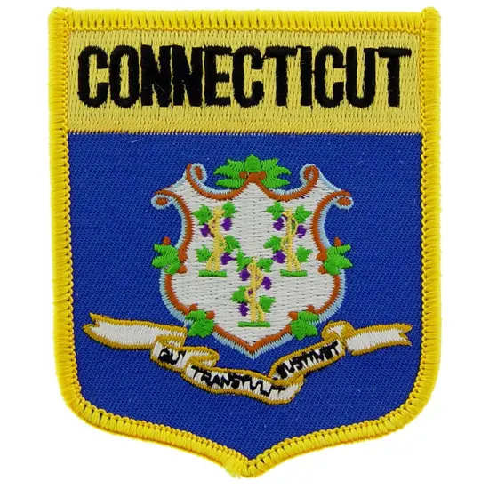 Connecticut State Flag Shield Patch 2 7/8" x 3 1/2" {1}