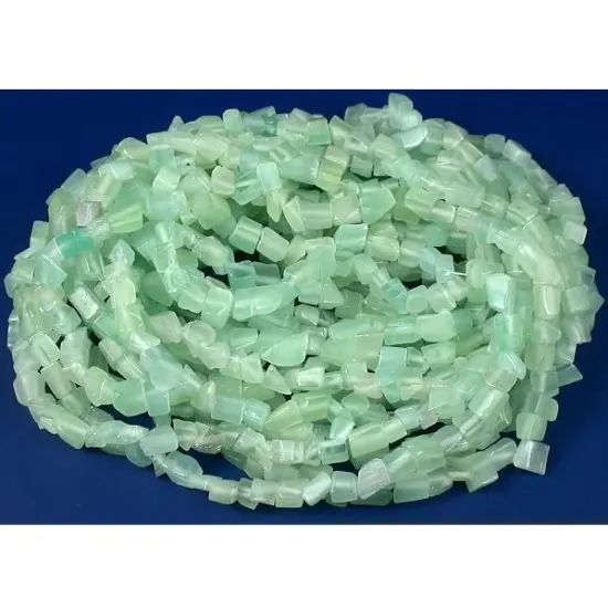 Light Green Fiber Optic Chip Beads Beading 4 34" Str {1}