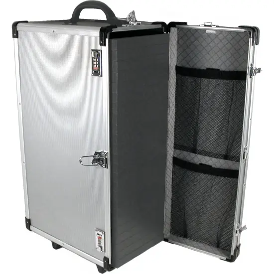 24 Trays Large Aluminum Rolling Jewelry Carrying Case {2}