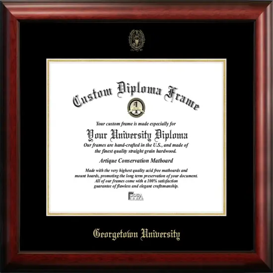 Georgetown University 17w x 14h Gold Embossed Diploma Frame with Campus Images Lithograph {1}