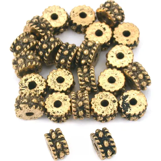 Bali Rondelle Spacer Beads Antq Gold Plt 4mm Approx 25 {1}