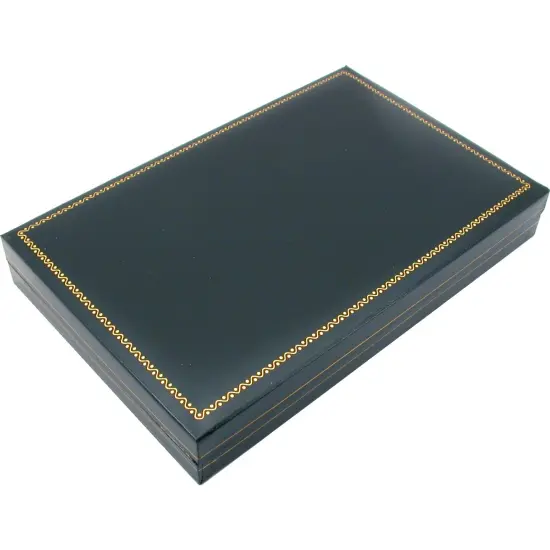 3 Necklace Boxes Black Leather Jewelry Gift Display Box {4}