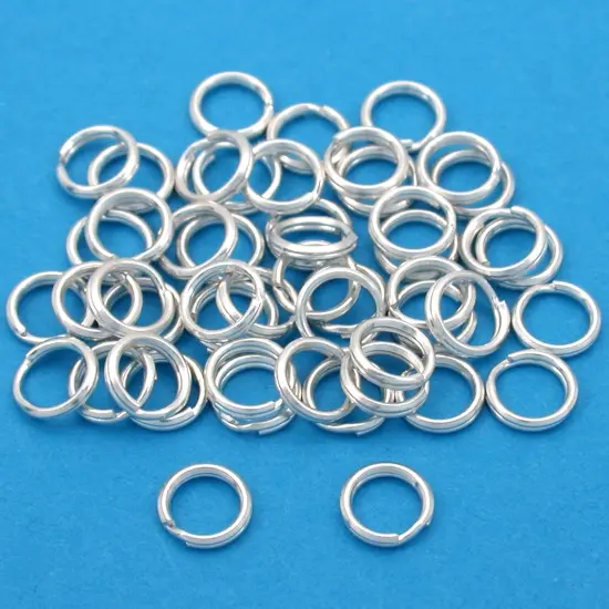 50 Sterling Silver Split Rings Beading Findings 6mm New {1}