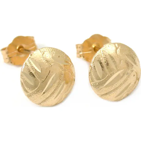 14k Gold Volleyball Earrings 8mm {1}