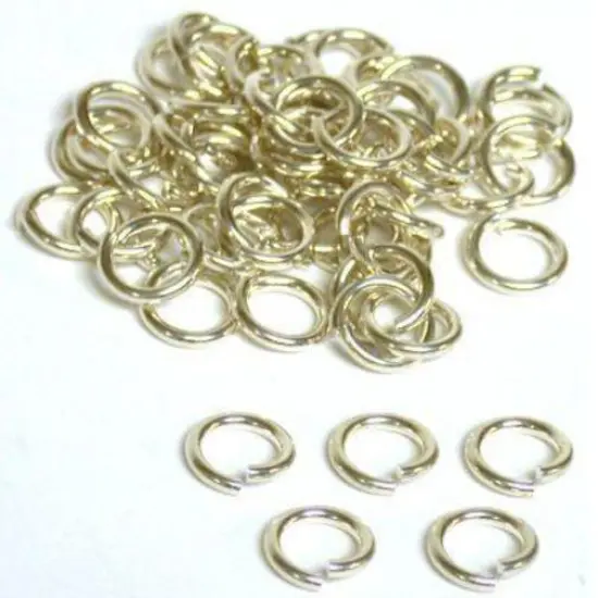 50 8mm Sterling Silver Open Jump Rings O Ring {1}