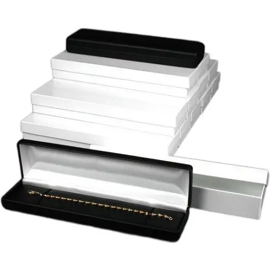 Black Faux Leather Bracelet Watch Jewelry Gift Box Showcase Displays Kit 72 Pcs {2}