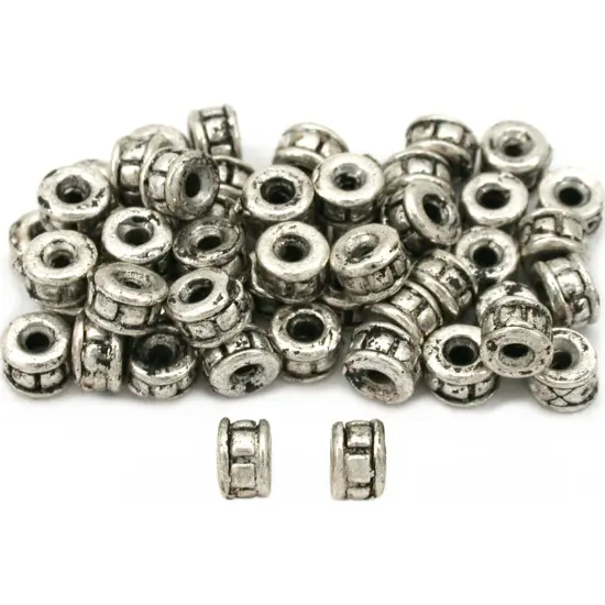 Spacer Bali Beads Antique Silver Plated 5mm Approx 50 {1}