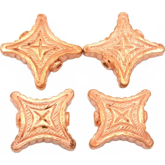 Bali Square Beads Copper Plated Bead 17.5mm Approx 3 {1}