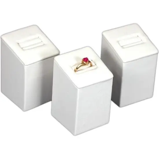 3 Leather Ring Displays Showcase Countertop 2.75" Unit {1}