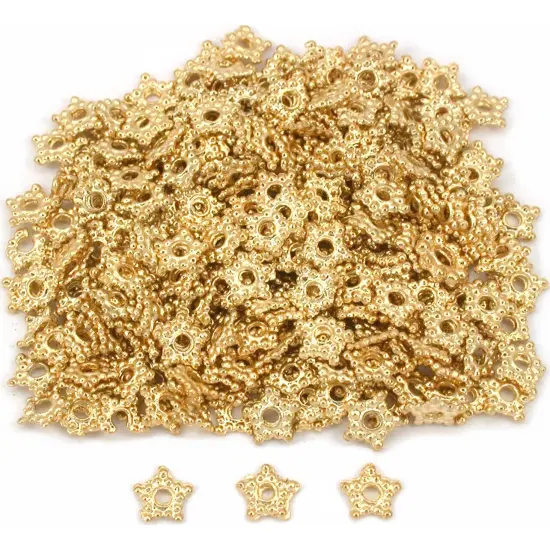 Star Bali Spacer Beads Gold Plated 5mm New Approx 160 {1}