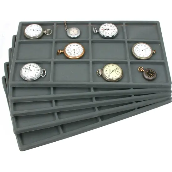 60 Slot Jewelry Coin Gray Showcase Display Tray Insert {1}