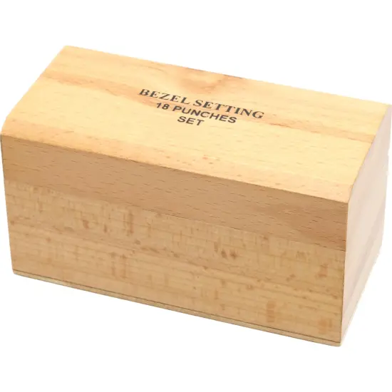 Set of 18 Bezel Setting Punches in Wooden Box {2}