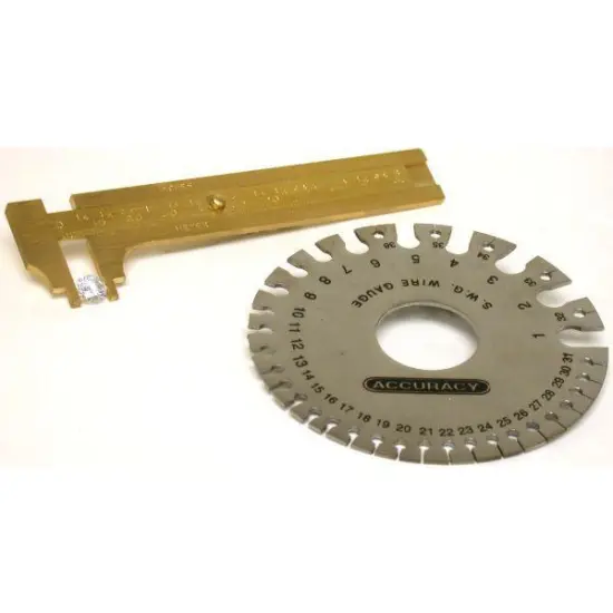 Swiss Design Wire & Sliding Gauge Jewelers Measure Tool {1}