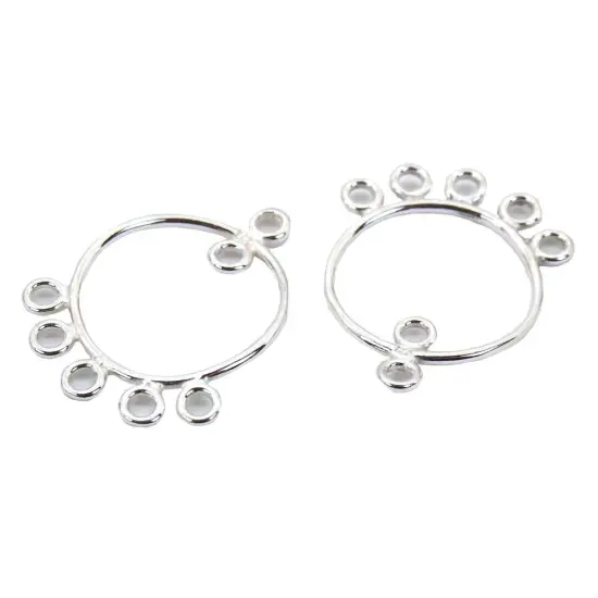 Sterling Silver Chandelier Earrings Round Findings Pair {1}