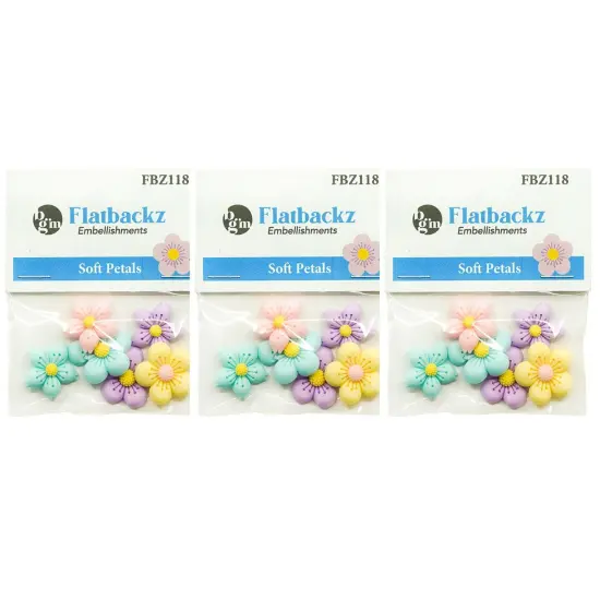 Buttons Galore Flatback Embellishments for Crafts - Soft Petals - 18 Pieces {4}