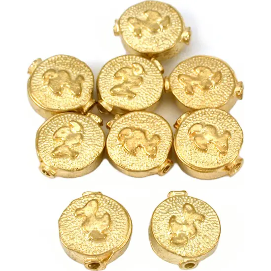 15g Fluted Round Duck Beads Gold Plated 11mm Approx 8 {1}