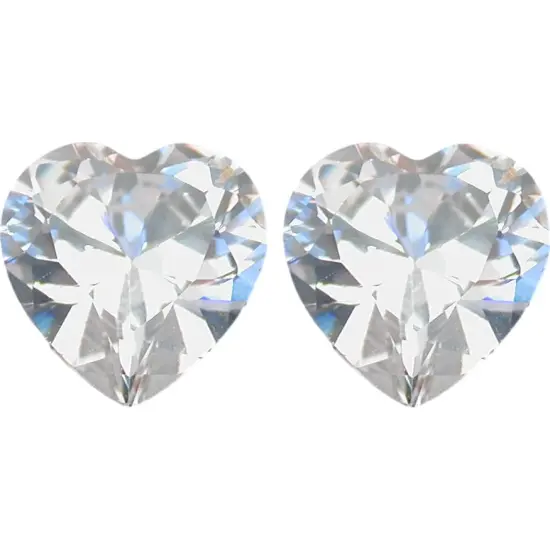 2 White Heart Cubic Zirconia 7mm {1}