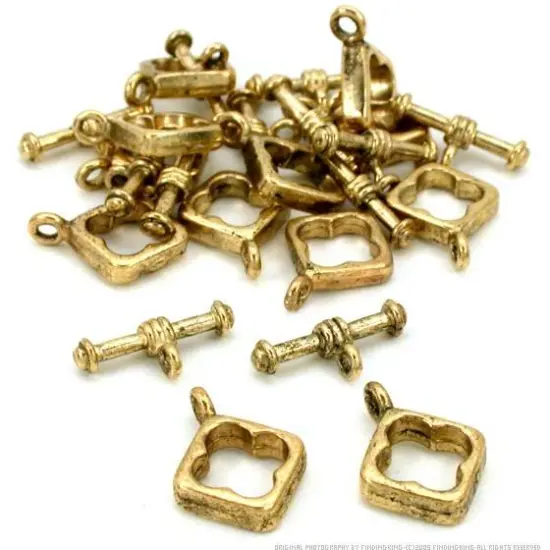 Square Toggle Clasps Antique Gold Plated Part Approx 12 {1}