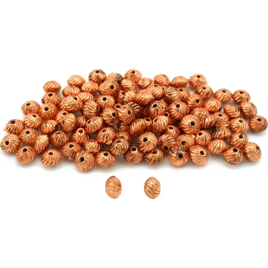 Saucer Bali Beads Copper Plated Parts 6.5mm Approx 100 {1}