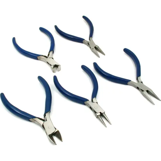 5 Chain Flat Round Nose Pliers Cutters Jewelers Tools {1}